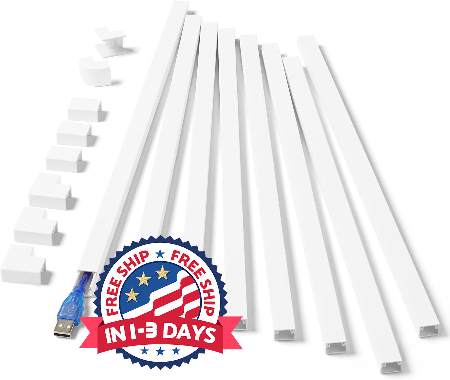 Cubiertas para cables de 126 pulgadas para televisores de pared 8xL15.7in W0.6in