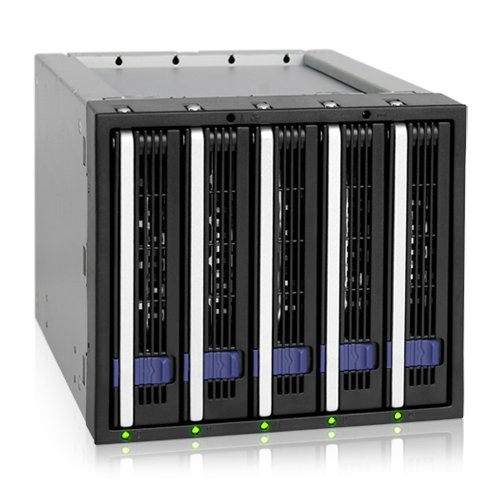 Icy Dock FatCage MB155SP-B 5x3.5 in 3x5.25" Hot Swap SATA HDD Cage" MB155SPB