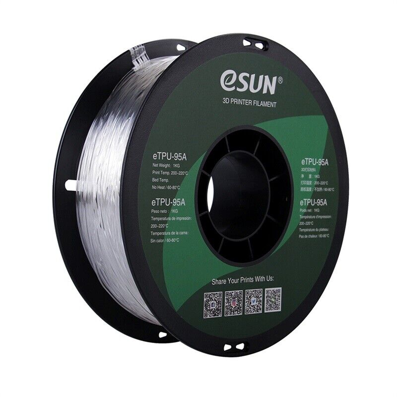 eSun TPU 95A Flexible Soft 3D Print Filament 1.75mm Hardness 95A 1kg/2.2LB