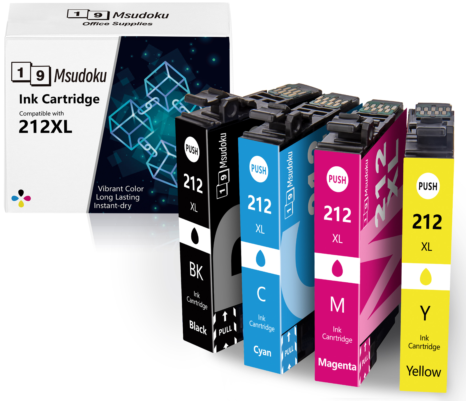 4P 212XL T212XL Ink Cartridges For Epson WorkForce WF-2830 WF2850 XP-4100 XP4105