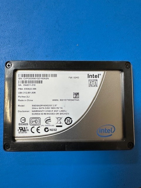 - LOT OF 10 - Intel SSDSA2M160G2GC 2.5" 3Gb/s SATA SSD 160GB