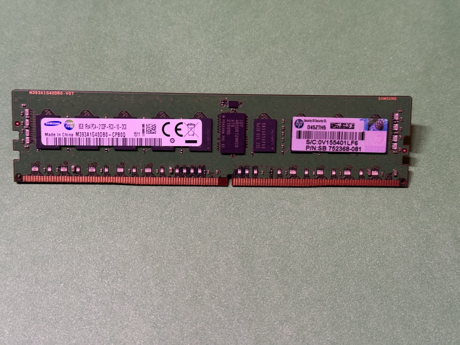 Samsung 16GB (2x8GB) 2Rx8 PC4-2133P DDR4 ECC REG Server Memory M393A1G43DB0-CPB