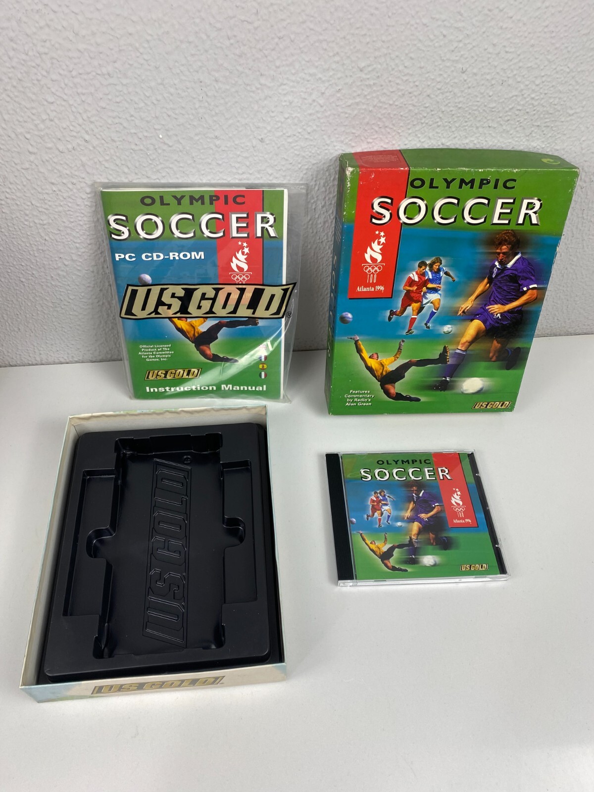 Olympic Soccer 1996 PC CD ROM Video Game Big Box Vintage new