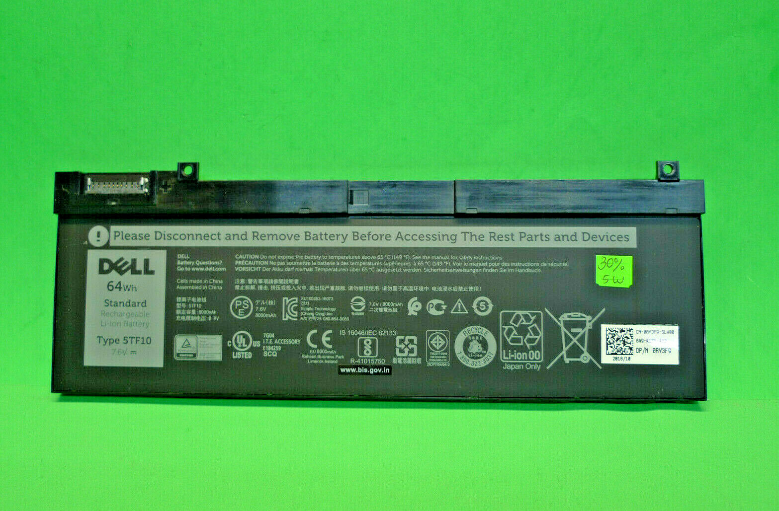NEW Genuine Dell Precision 7730 7740 64Wh 7.6V Laptop Battery 5TF10