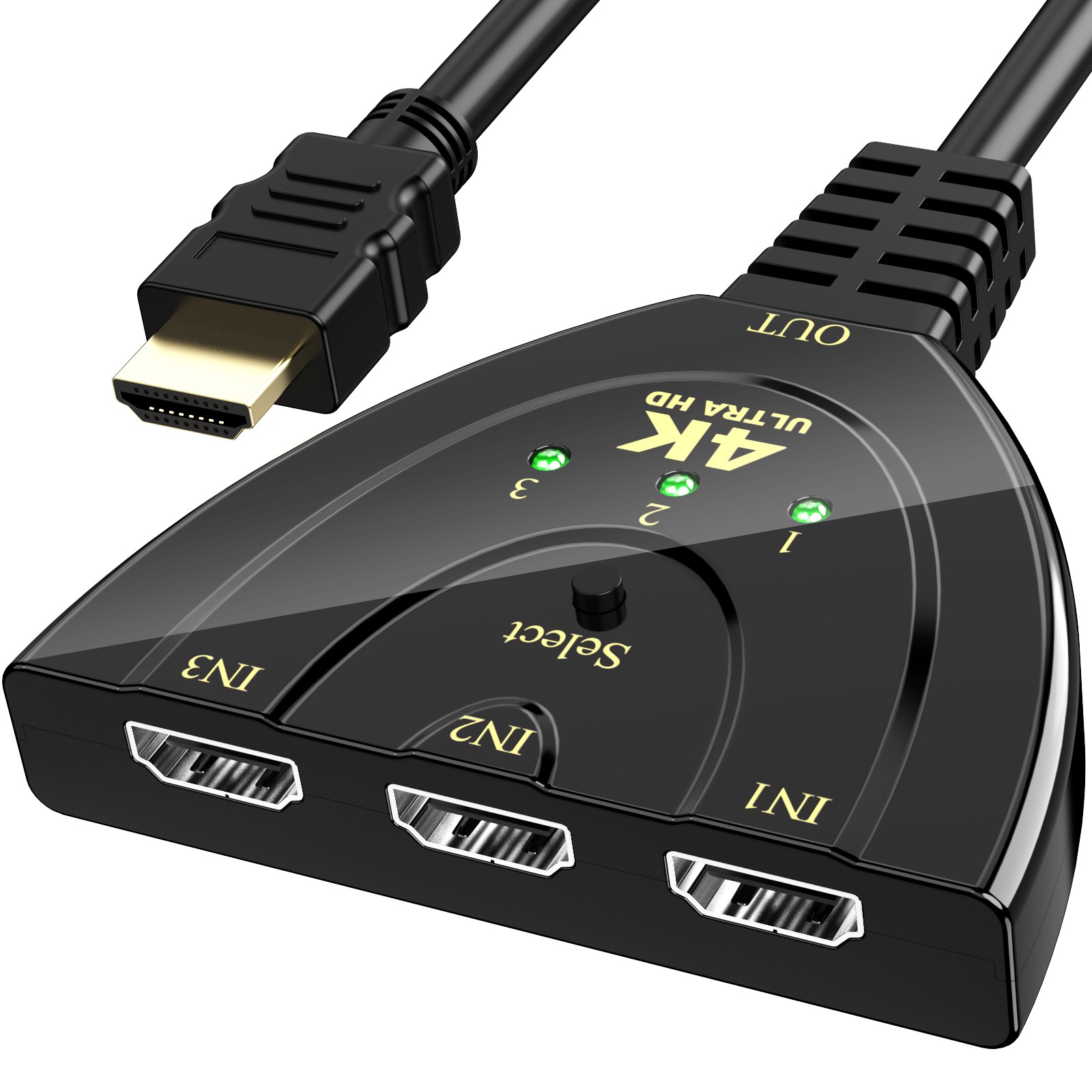 3 Port HDMI Splitter Cable 8MP 4K Switch Switcher HUB Adapter for HDTV PS4 Xbox