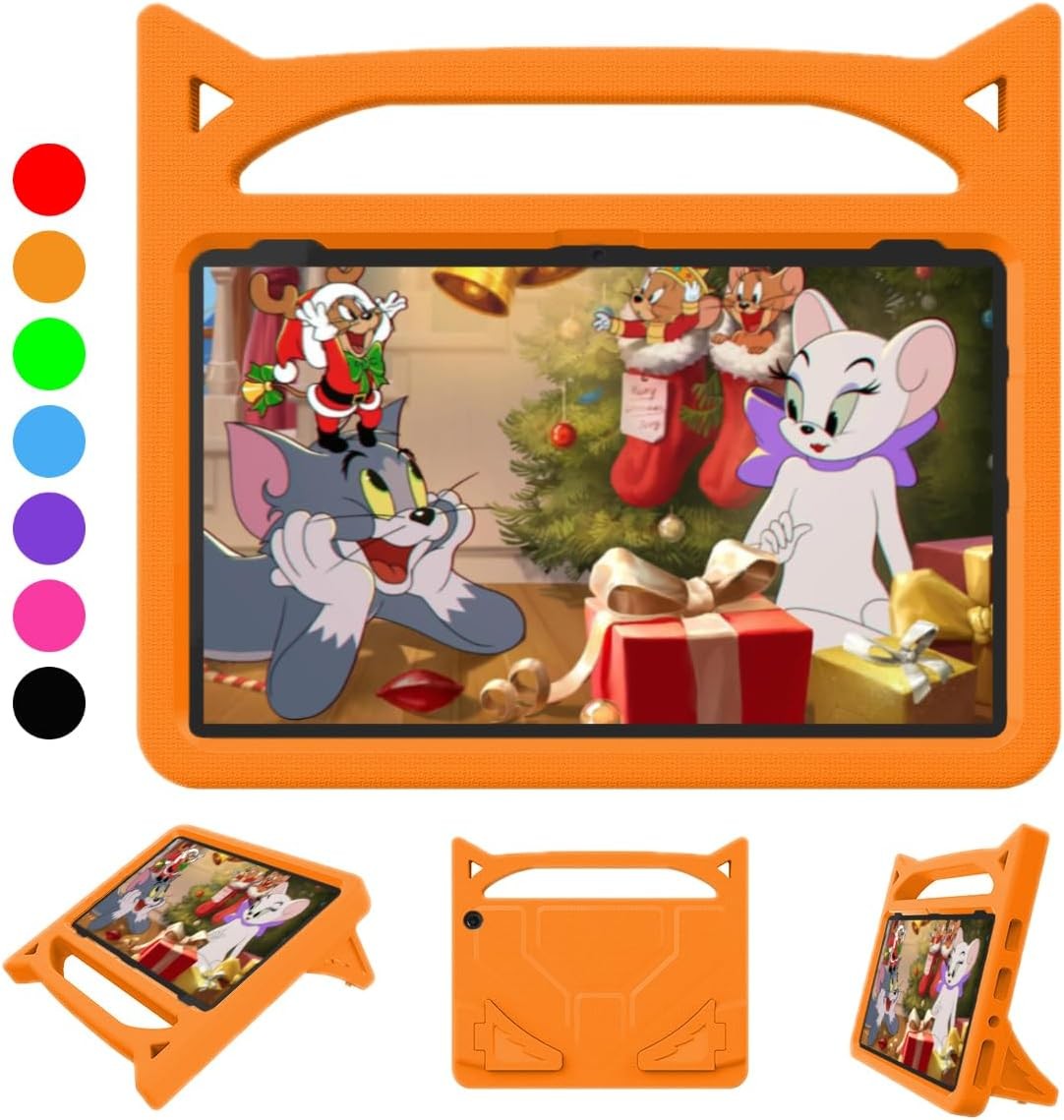 Kids Friendly 10 Inch Tablet Case, Shock Proof Handle Stand, Lightweight Design
