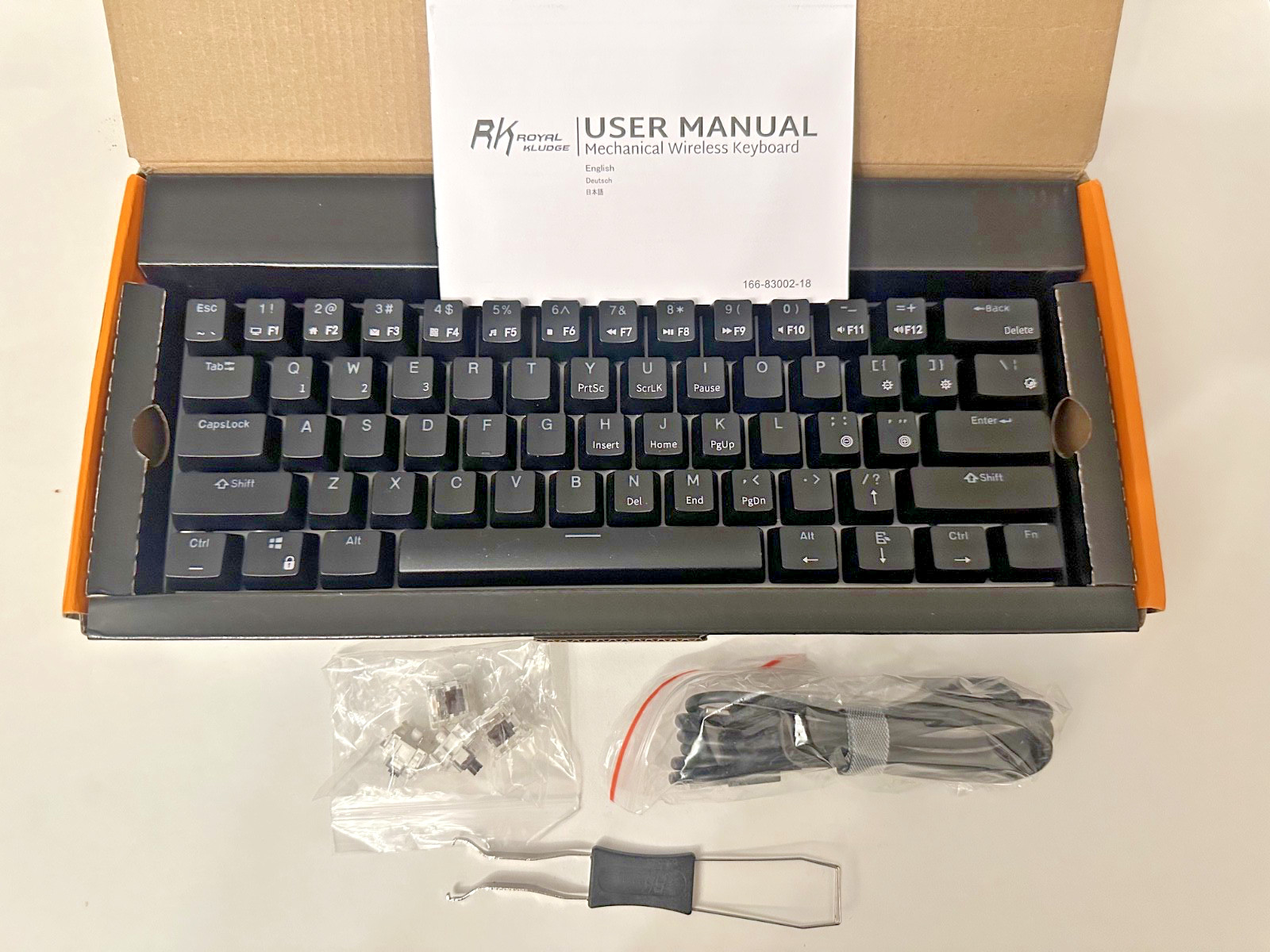 Royal Kludge RK61 Mechanical Keyboard Black Tri Modes - Brown Switch
