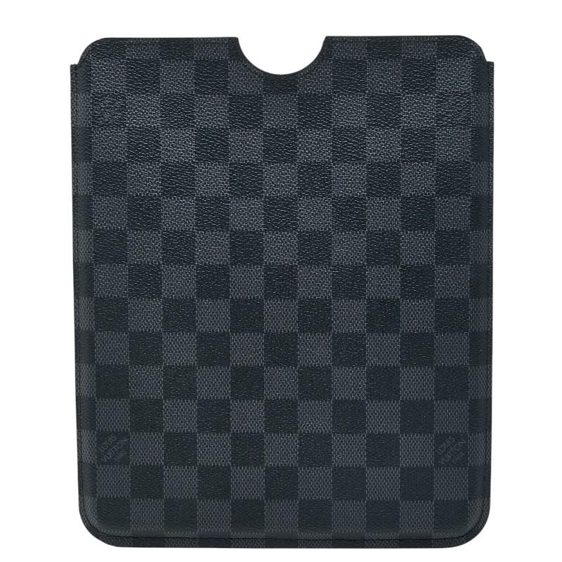 Louis Vuitton Damier Graphite Etui iPad Tablet Case N60033 Black Gray Used