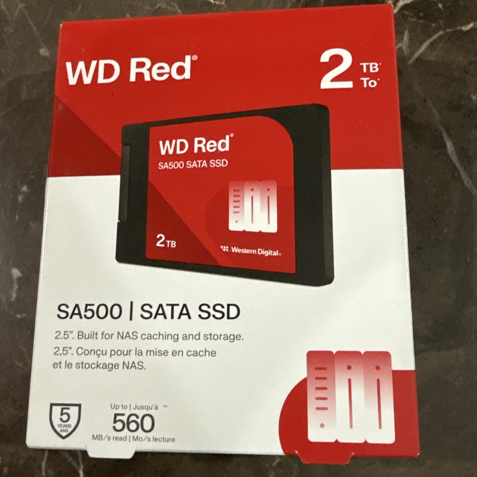 WD Red SA500 2TB NAS SATA 6Gb/s Internal 2.5in SSD WDS200T1R0A New Sealed