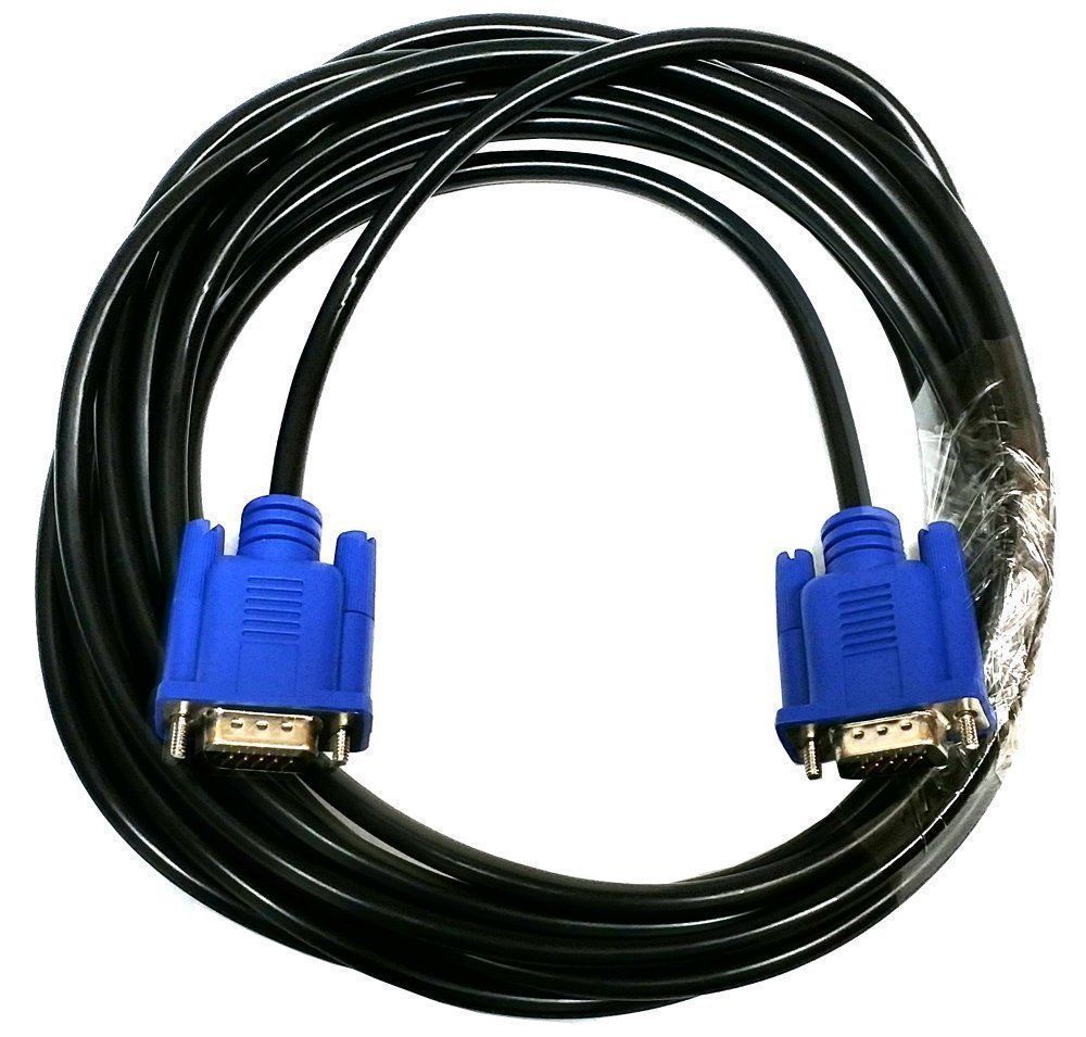 2 PACK 15FT SVGA 15 PIN Male To Male SUPER VGA Monitor Extension Cord Cable Blue
