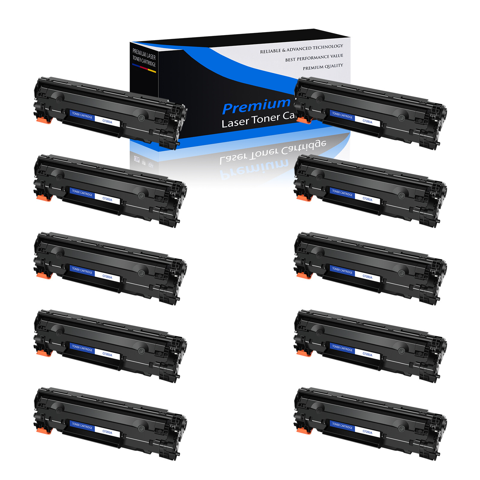 10PK CF283A 83A Toner Cartridge For HP LaserJet Pro MFP M225dn M225dw M127fn
