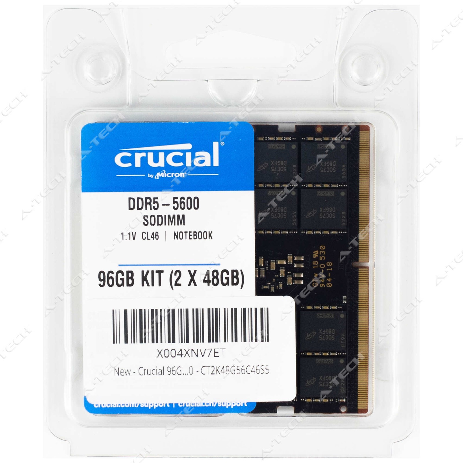 Crucial 96GB 2x48GB PC5-44800 Factory Sealed Laptop Memory RAM (CT2K48G56C46S5)