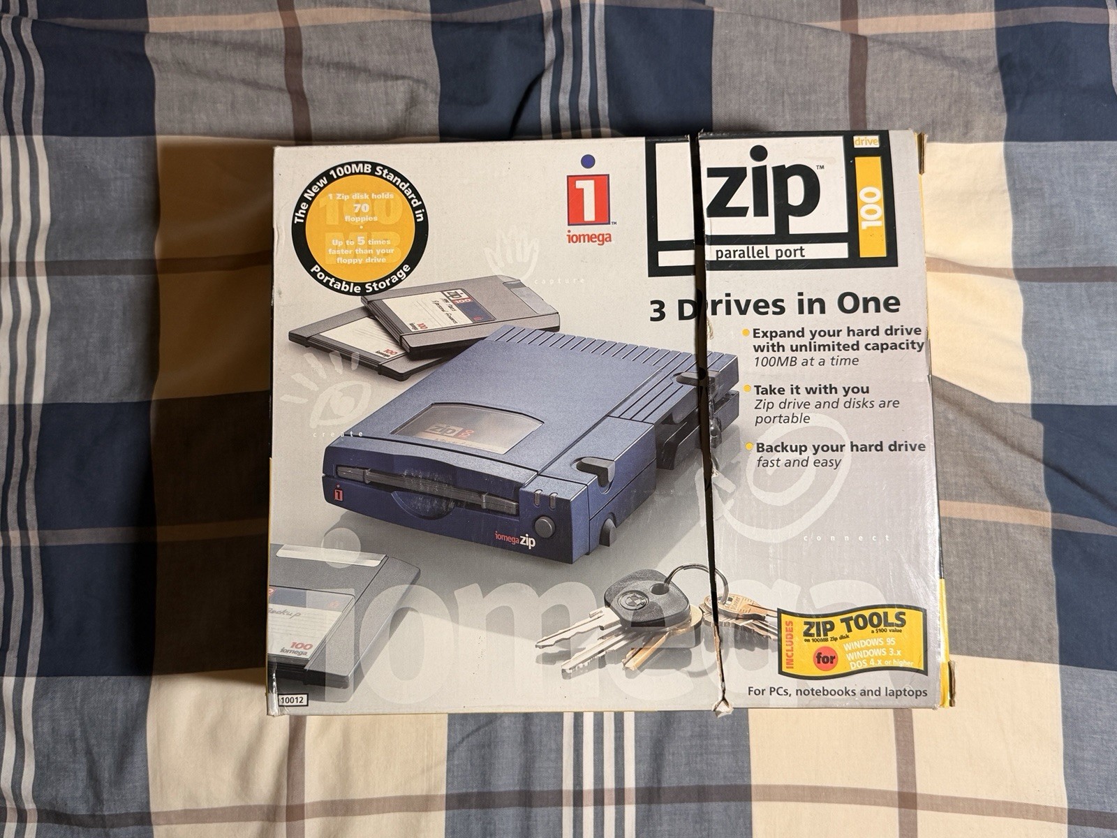 IOMEGA Zip 100 Parallel Port Drive 3 Drives in 1 Open Box Product Brand New