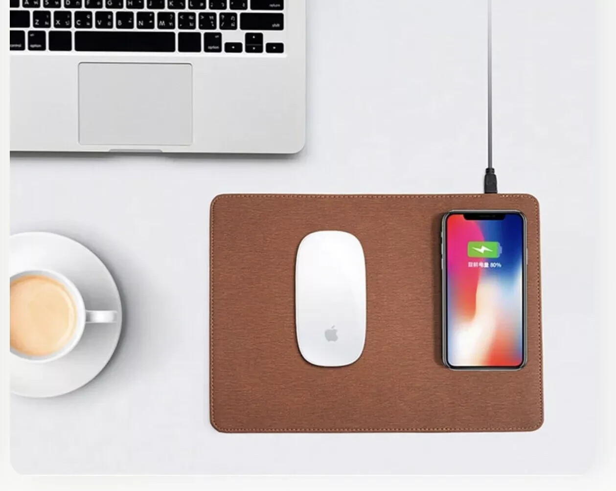 New NIXON Genuine Leather Wireless Charging Mouse Pad, Comes With USB Cable