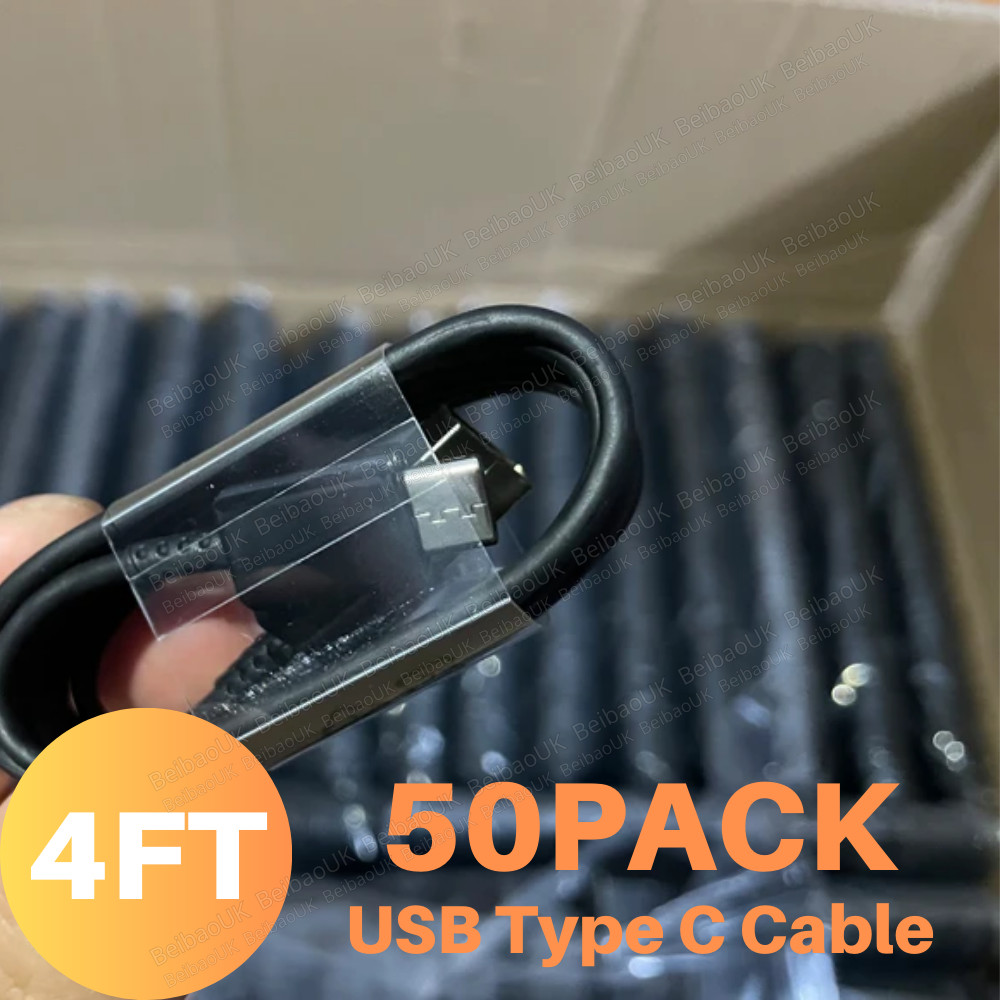 50X For Samsung Galaxy S24 S23 S22 S21 S20 S10 Fast Charger 4FT Type-C Cable Lot