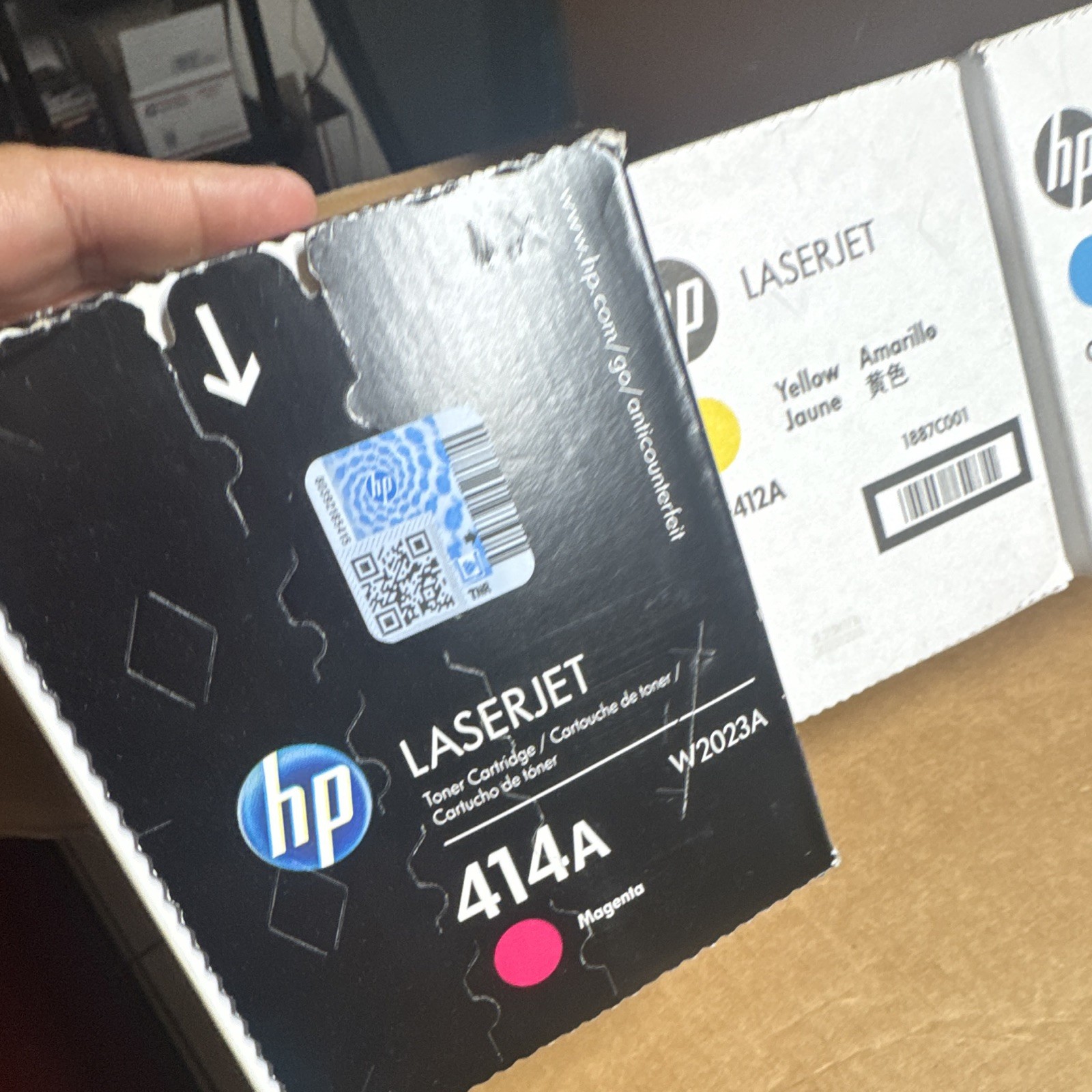 HP Genuine 410A CF251AM CF411A CF412A Cyan/Yellow + 414A W2023A Magenta 3 boxes 