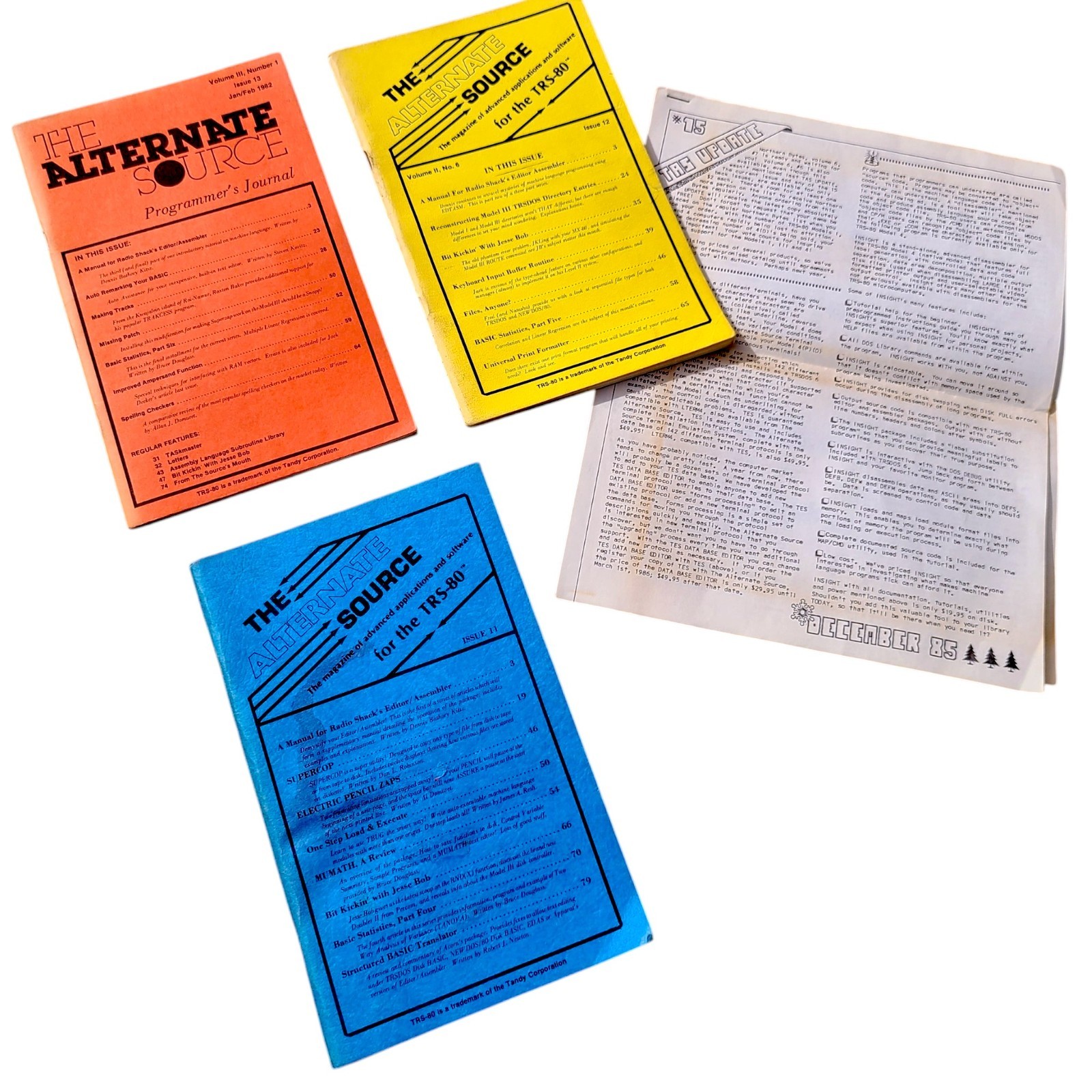 The Alternate Source Programmer’s Journal Tandy TRS-80 Radio Shack Lot Vtg 1982