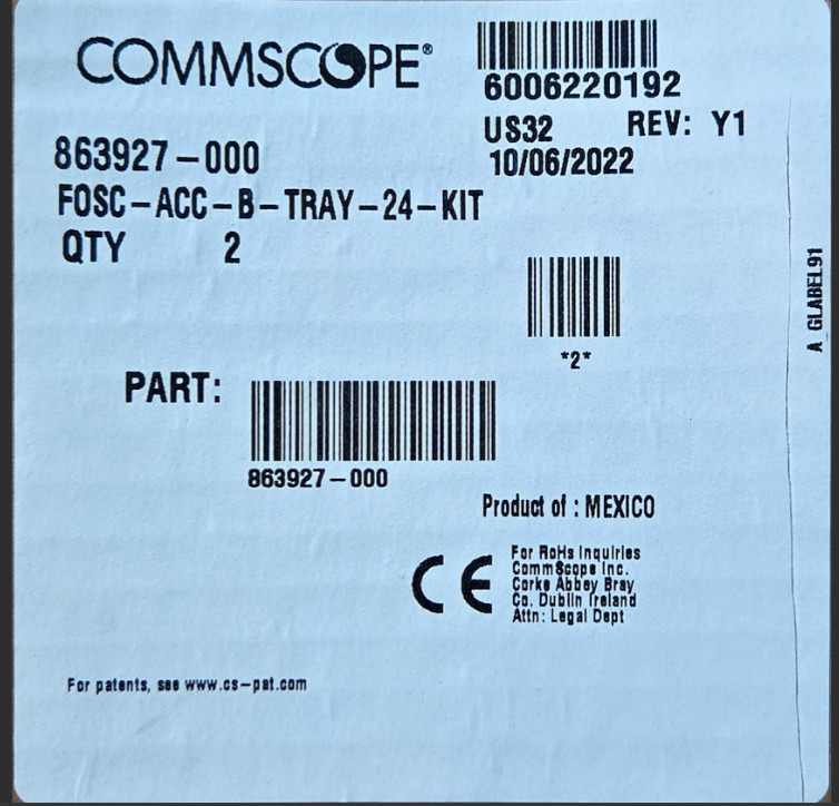 CommScope FOSC-ACC-B-TRAY-24-KIT splice tray kit