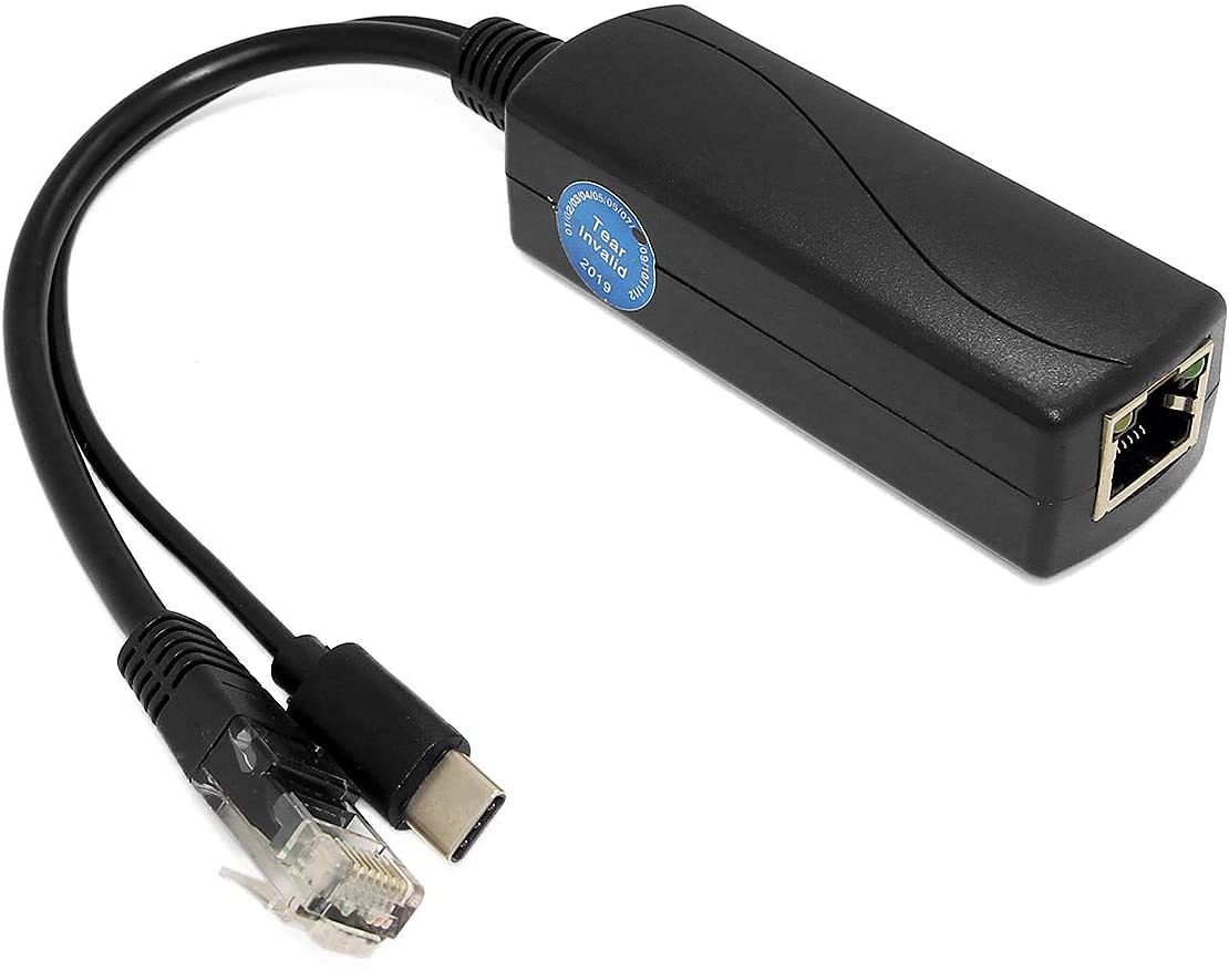 Gigabit Type C PoE Splitter 5V 3A, IEEE 802.3af/at Standard, 10/100/1000Mbps ...