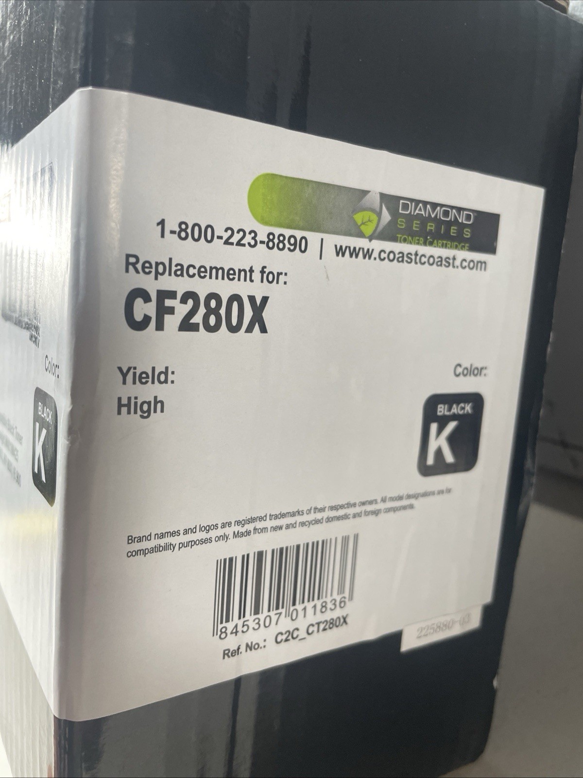 Coast to Coast Diamond Black Toner Cartridge CF280X, HP 80x, M401/M425