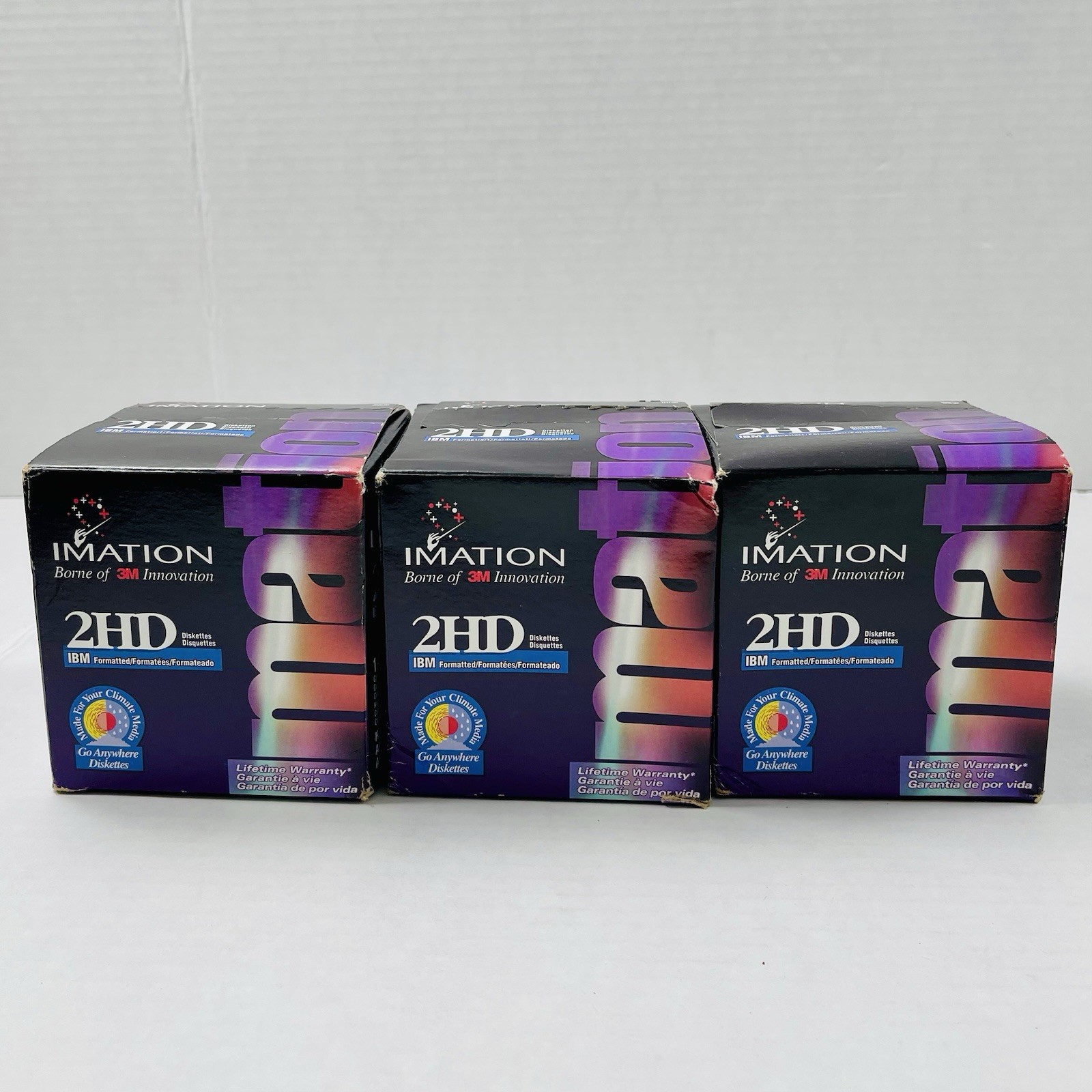 Imation 1.44 MB 2HD 3.5 in Floppy Diskettes 3 Boxes of 10 each Formated NEW