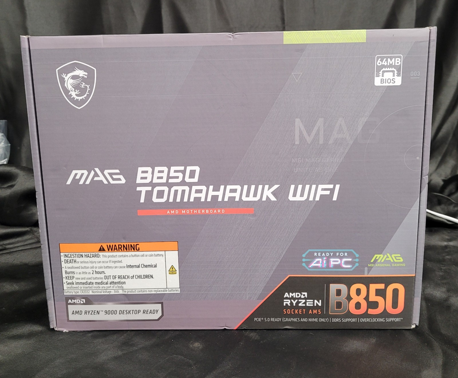 MSI MAG B850 TOMAHAWK MAX WIFI Motherboard ATX ~ Supports Ryzen 9000/8000