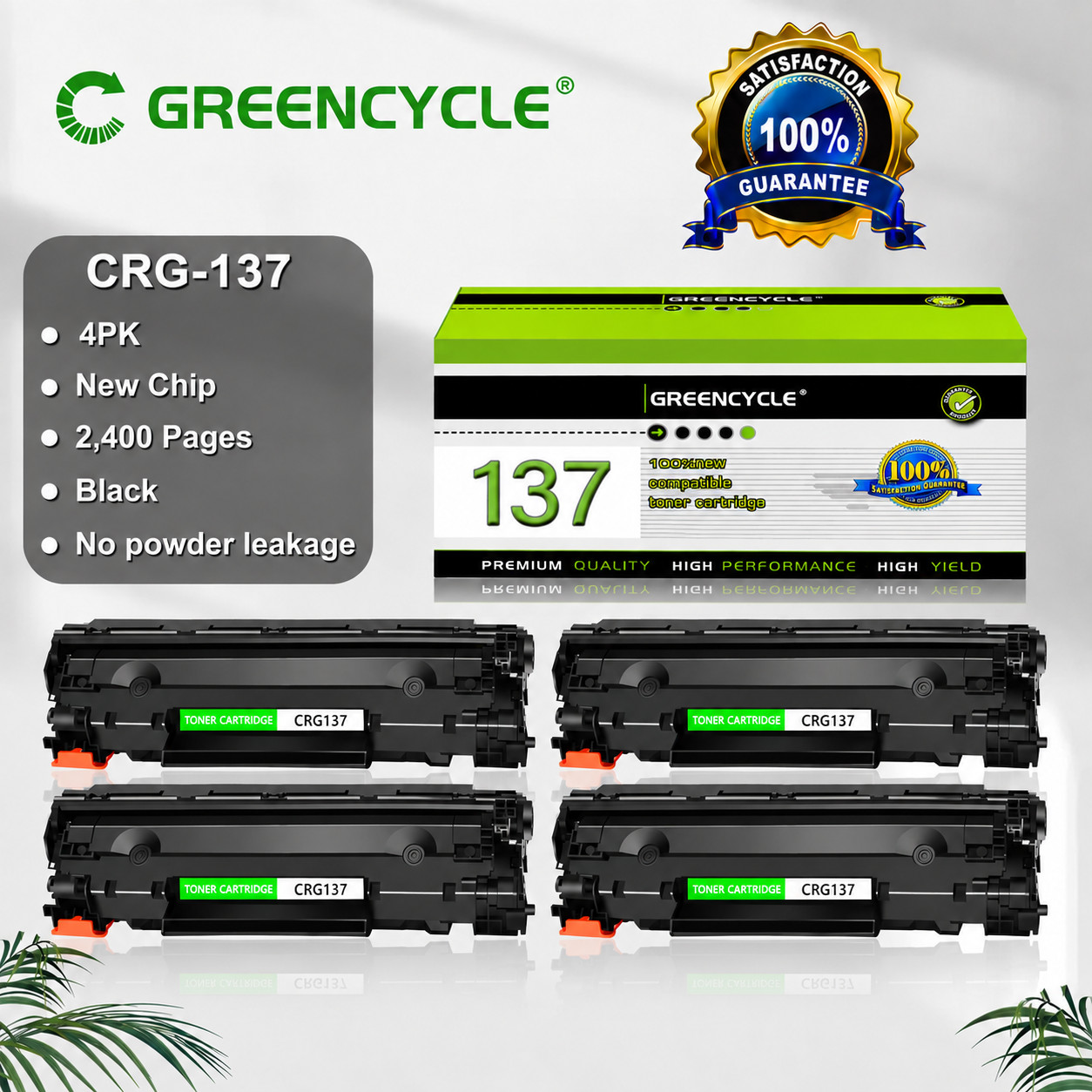 4PK Black CRG137 Toner Cartridge for Canon ImageClass MF237w MF244dw MF247dw
