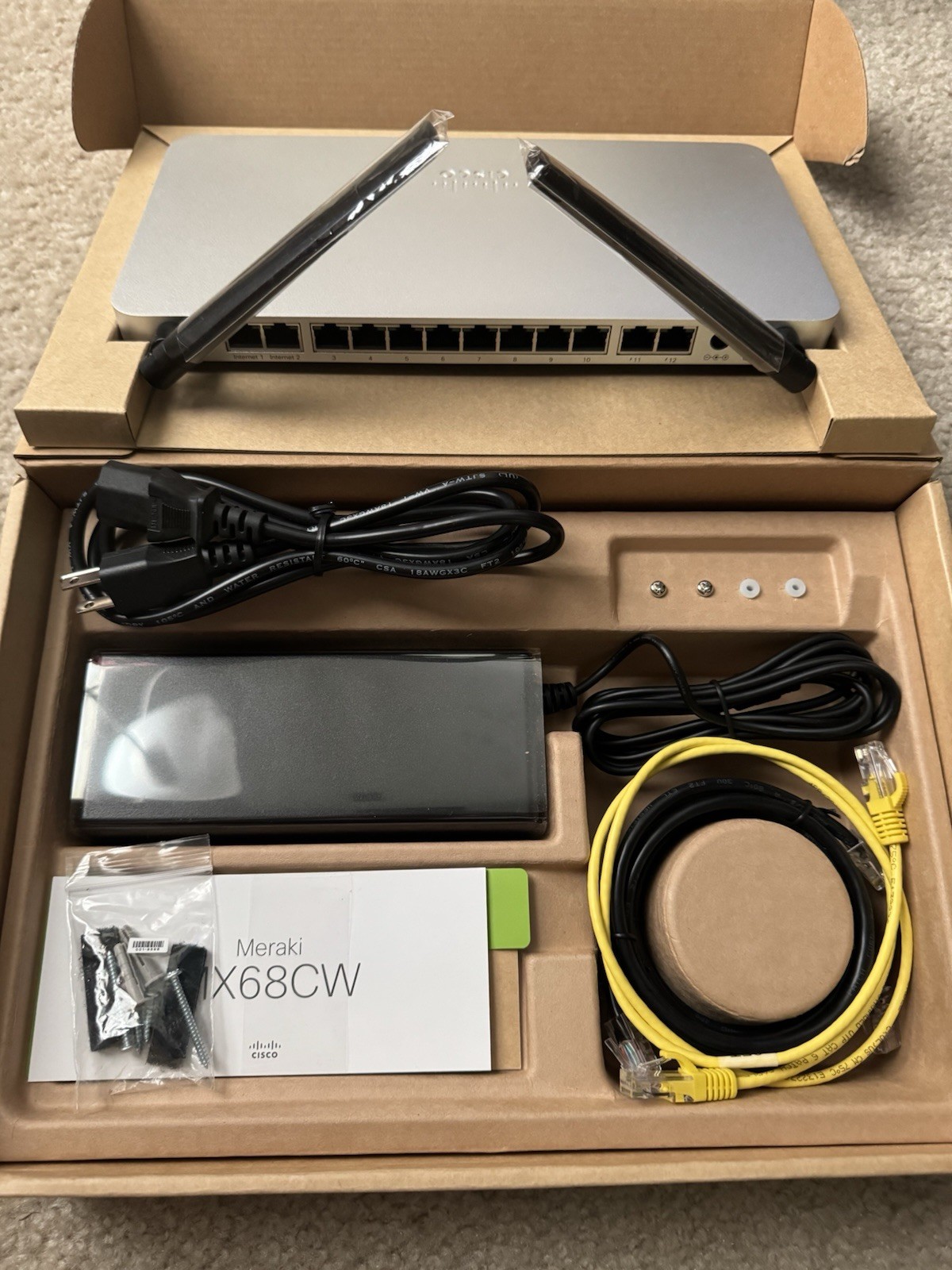 Cisco Meraki MX68CW-HW-NA Firewall Security Appliance – UNCLAIMED.