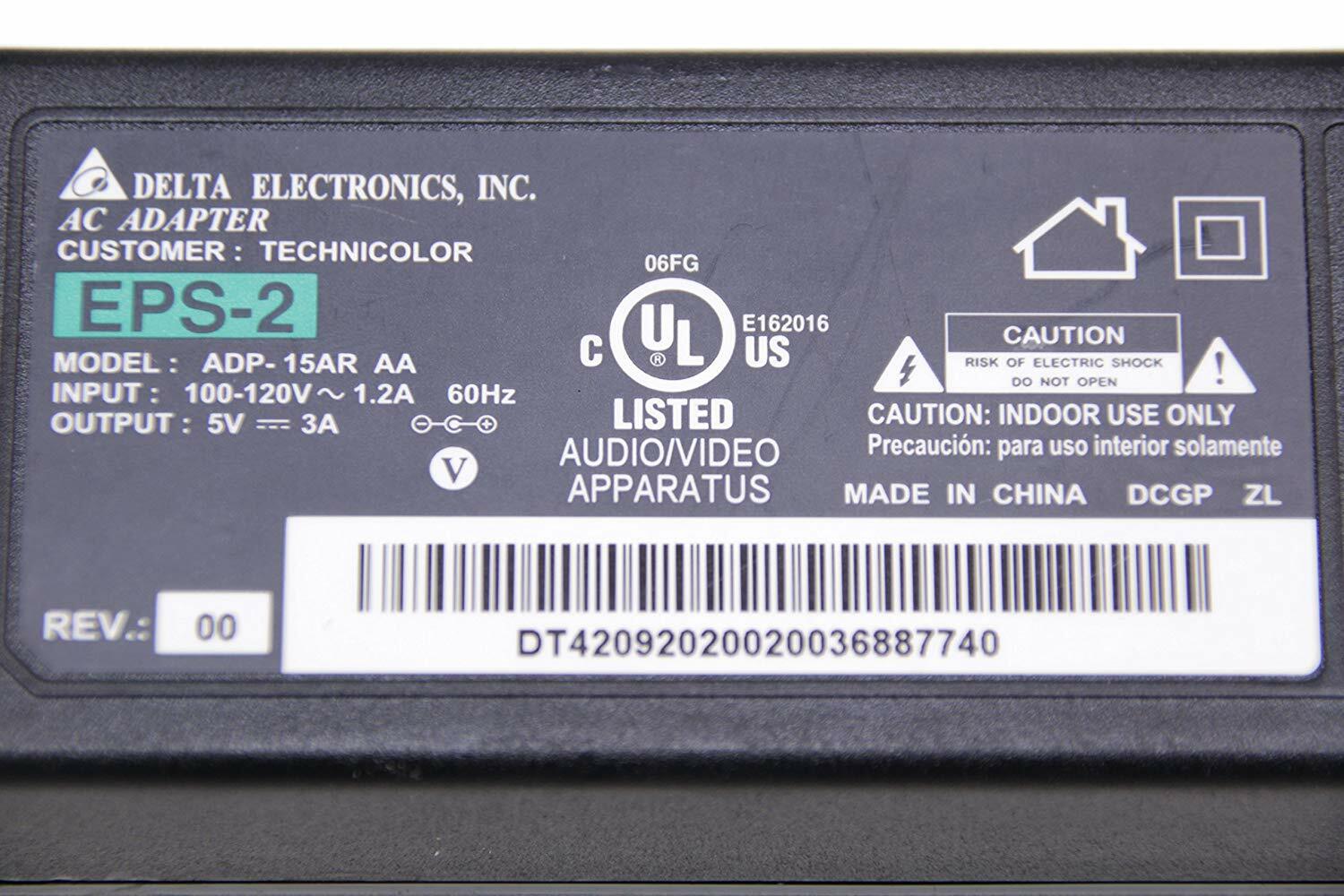 Delta 5V 3A 15W ADP-15AR AA AC-DC Adapter Power Supply Charger UL-Listed