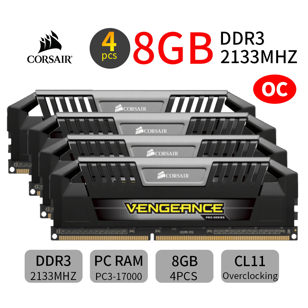 Corsair Pro 32GB 4x 8GB DDR3 OC 2133MHz PC3-17000U 240Pin Desktop Memory RAM AS