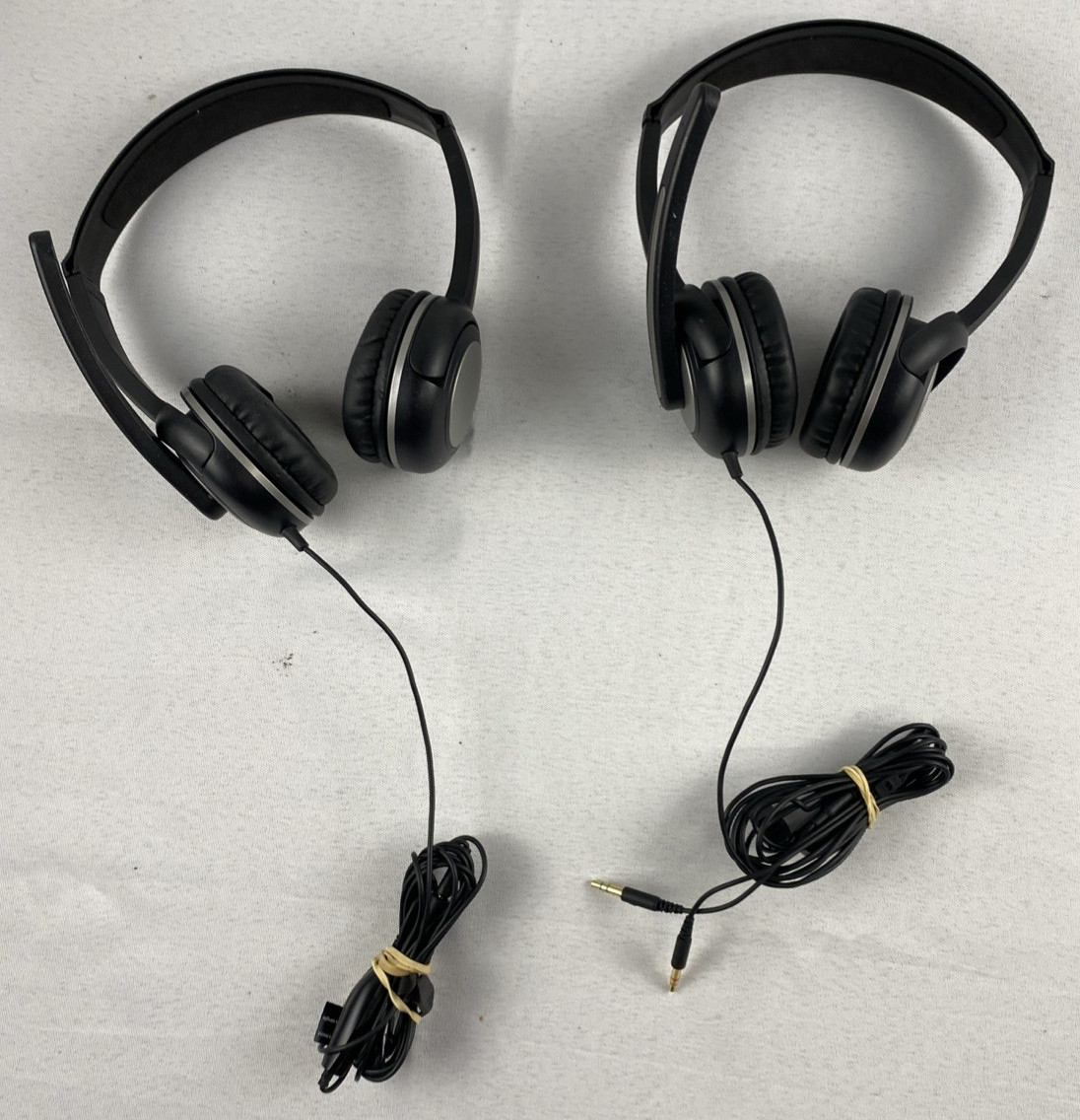Lot of 2 Insignia Black Deluxe Stereo PC Headset w/ Adjustable Boom Microphone