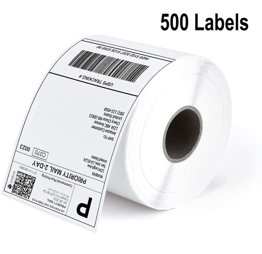 500/1000PCS 4x 6" Direct Thermal Shipping Label paper for VRETTI MUNBYN Phomemo
