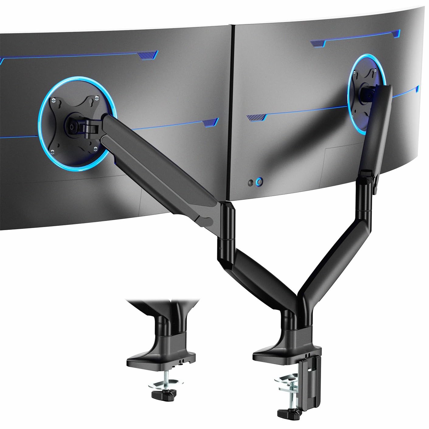 VIVO Premium Aluminum Heavy Duty Dual Monitor Arm for Ultrawide Monitors up t...