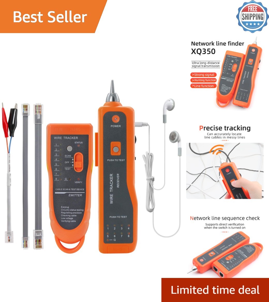 Advanced Cable Finder for Ethernet & Telephone Lines - Includes Accessories