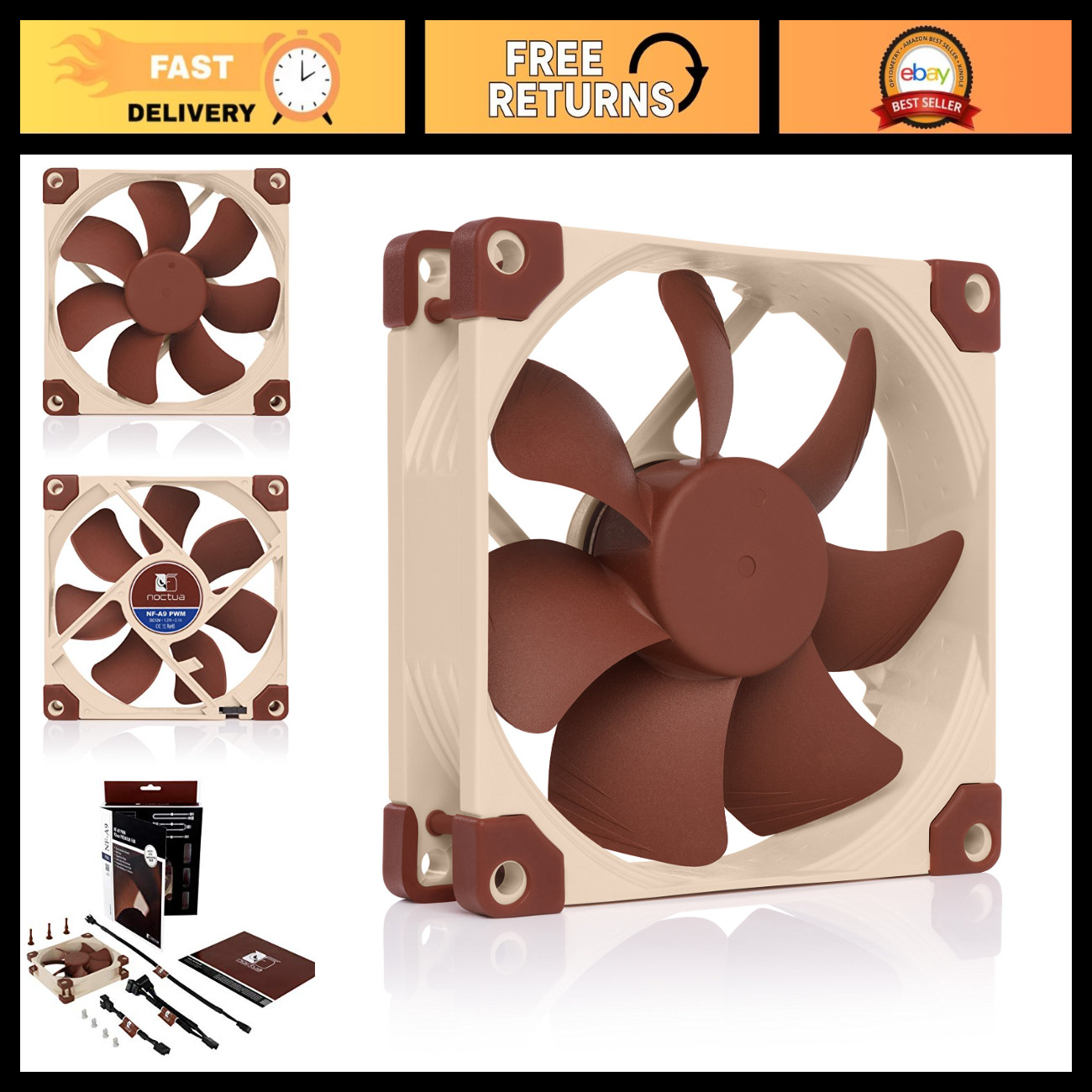 High-Performance 92mm PWM Quiet Cooling Fan for PC, Low Noise, Efficient Airflow