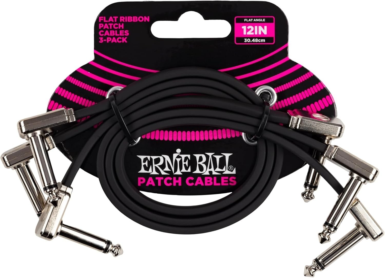 Flat Ribbon Patch Cable Pack - 12in Black Tangle-Free Design for Optimal Signal
