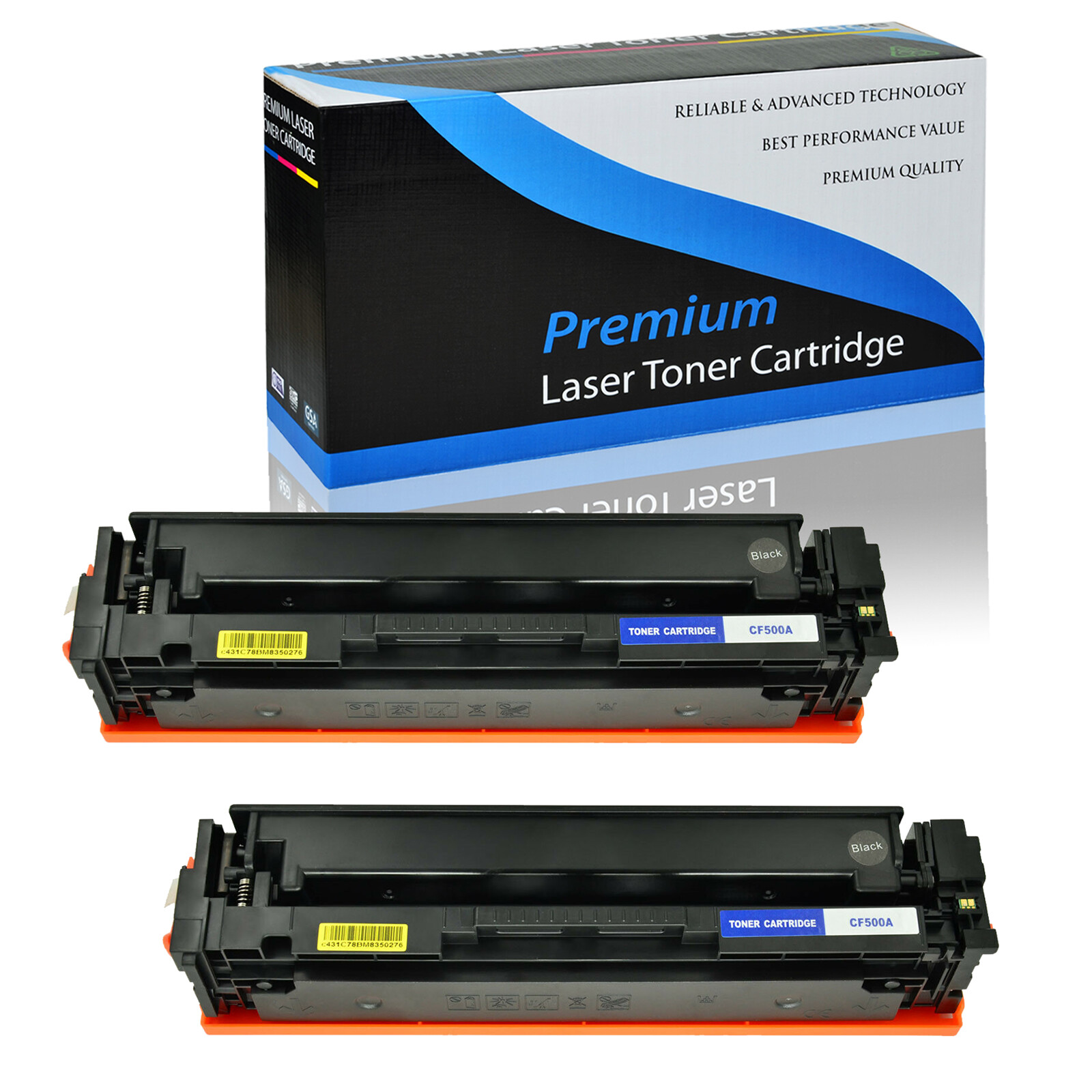 2PK Black CF500A Toner for HP 202A Color LaserJet Pro M254dw M281cdw M281 MFP