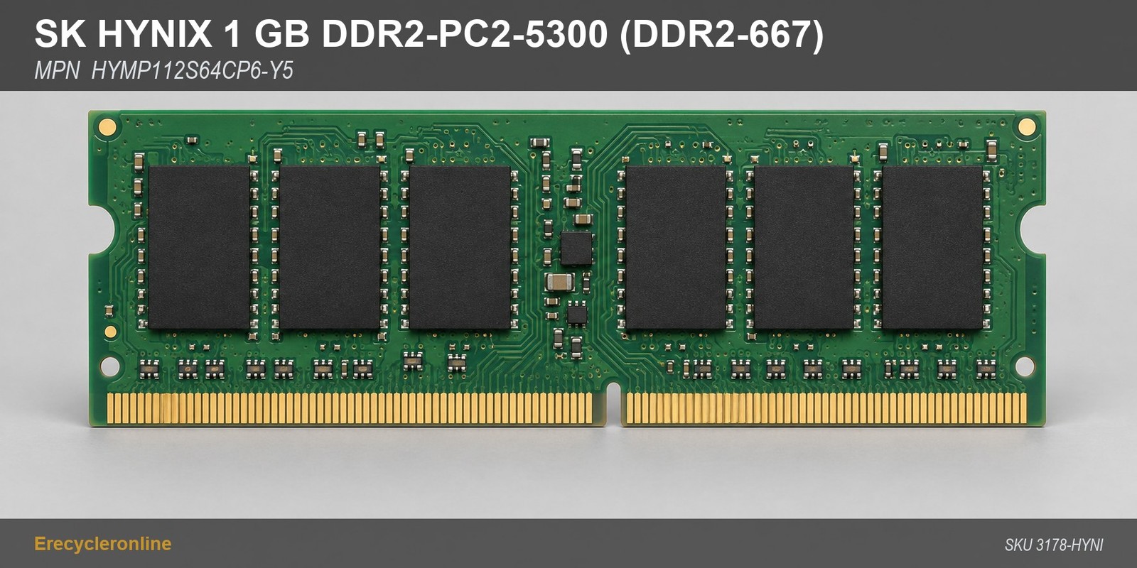 SK Hynix 1GB DDR2-667 SODIMM Laptop RAM HYMP112S64CP6-Y5 PC2-5300