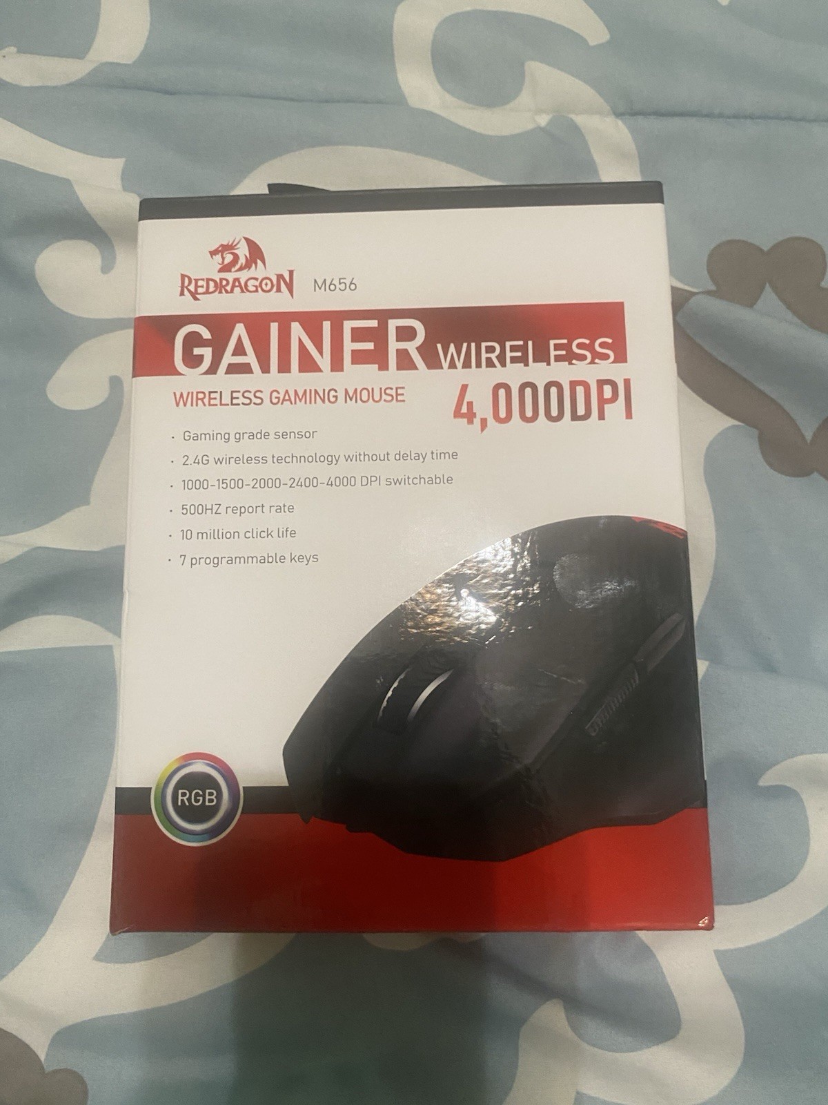 Redragon Gainer RED-M656-R1BK Wireless Gaming Mouse, 4000 DPI 2.4Ghz Gamer