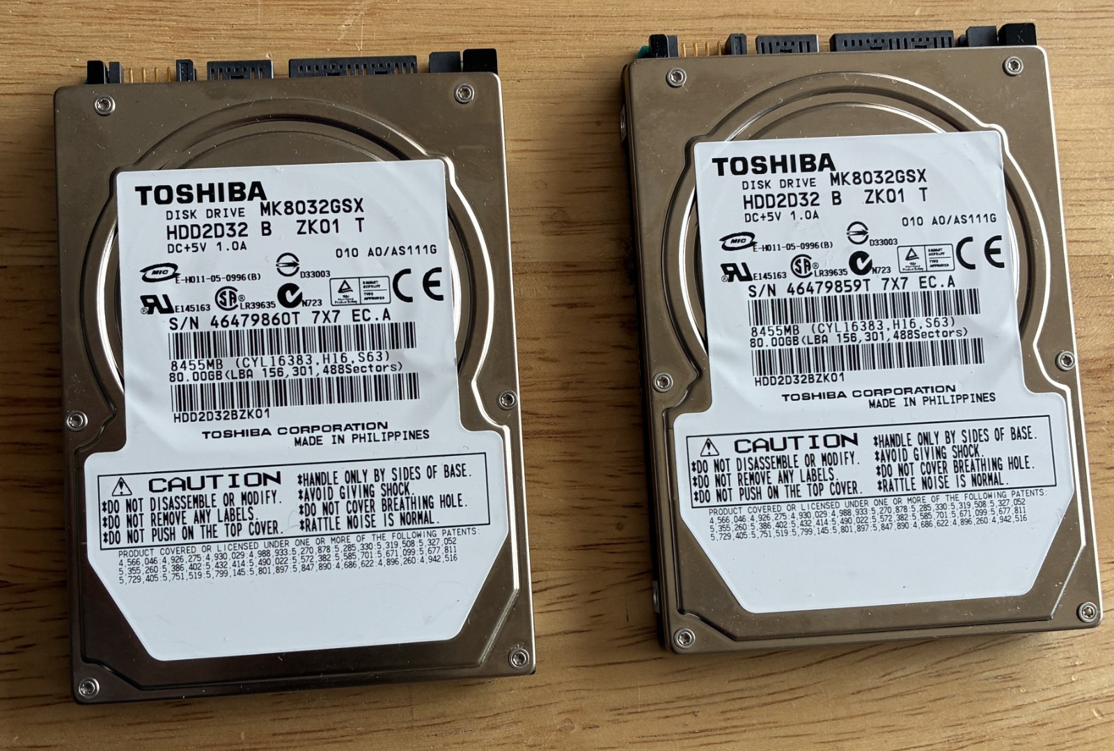 Toshiba MK8032GSX 80GB SATA Internal 5400RPM 2.5" (HDD2D32) HDD - Tested Passed