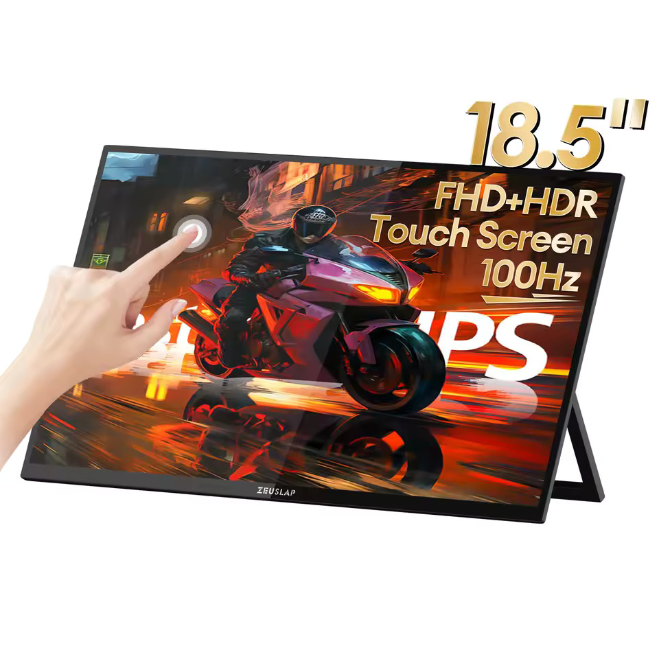 Portable Touchscreen Monitor for Late Night Gamers with Tired Eyes - 18.5" 100Hz