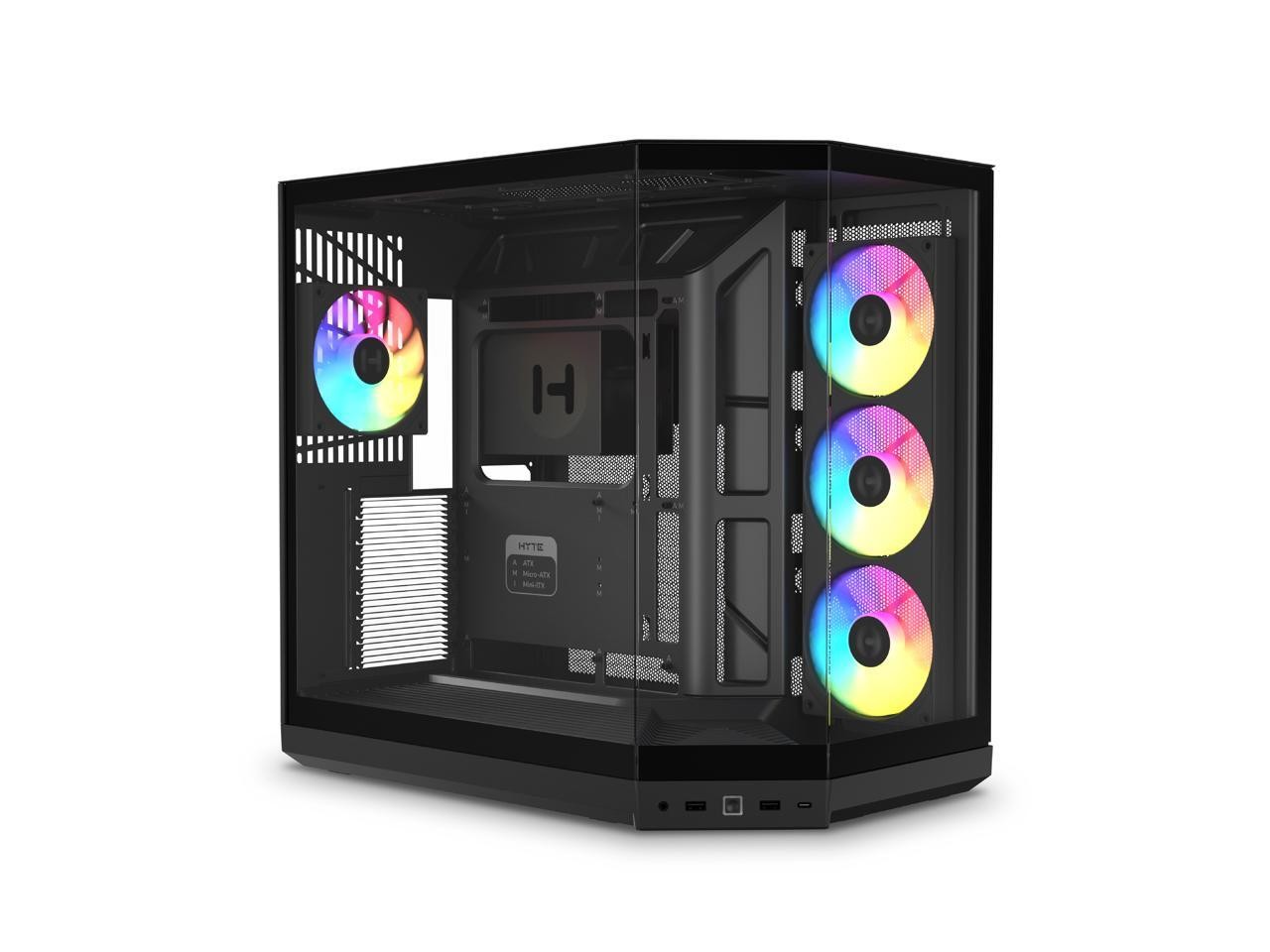 HYTE Y50 RGB Essential Aesthetic Gaming PC Case - 4 Included aRGB Fans (1x 120mm