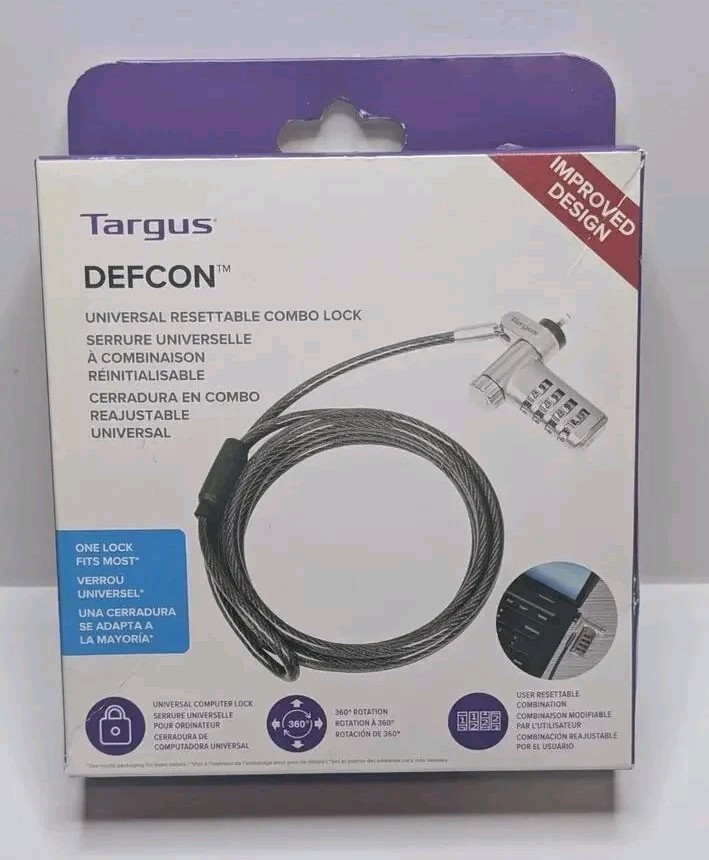 New Targus DEFCON CL Laptop Cable Lock 6.5 Feet With Combination Lock FAST SHIP