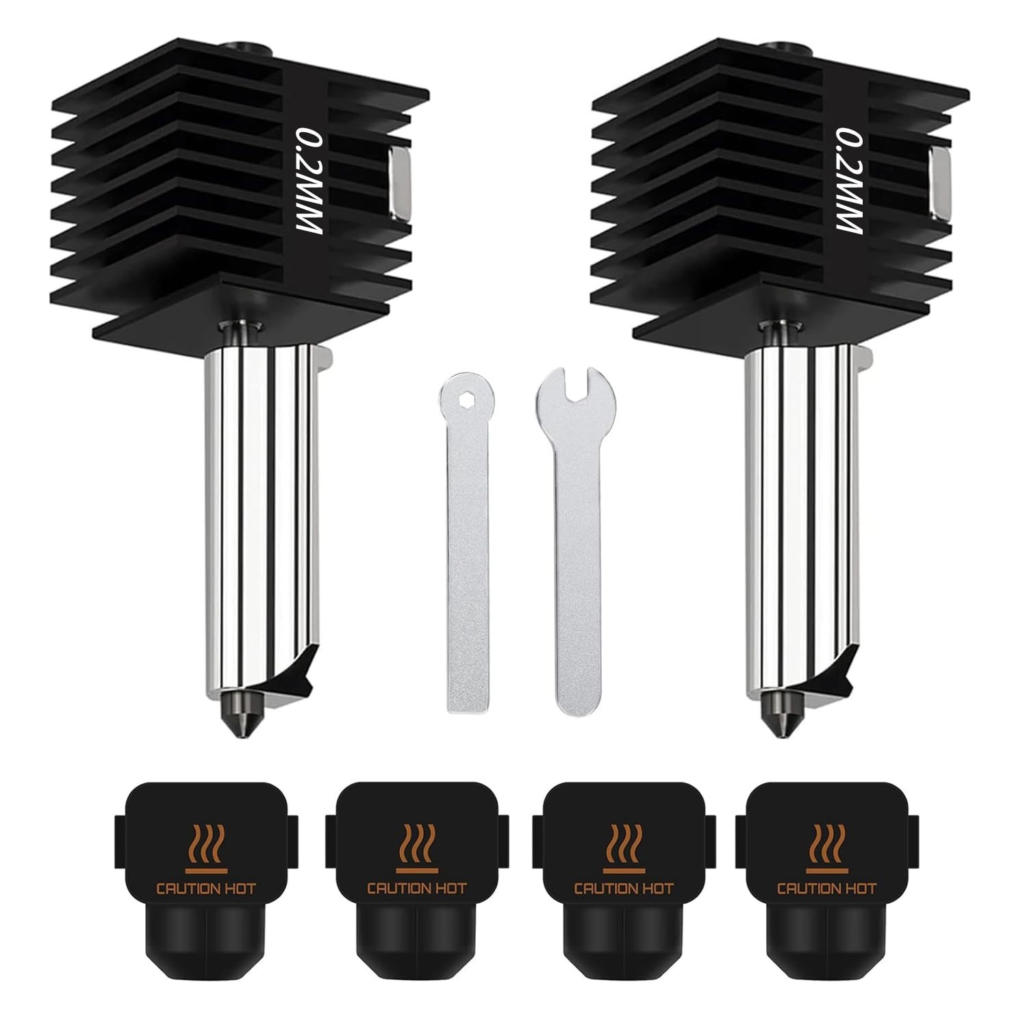 2 Pack 0.2MM A1 Mini/A1 Hotend Print Head Hot End Kit Extruder Upgrade HighTe...