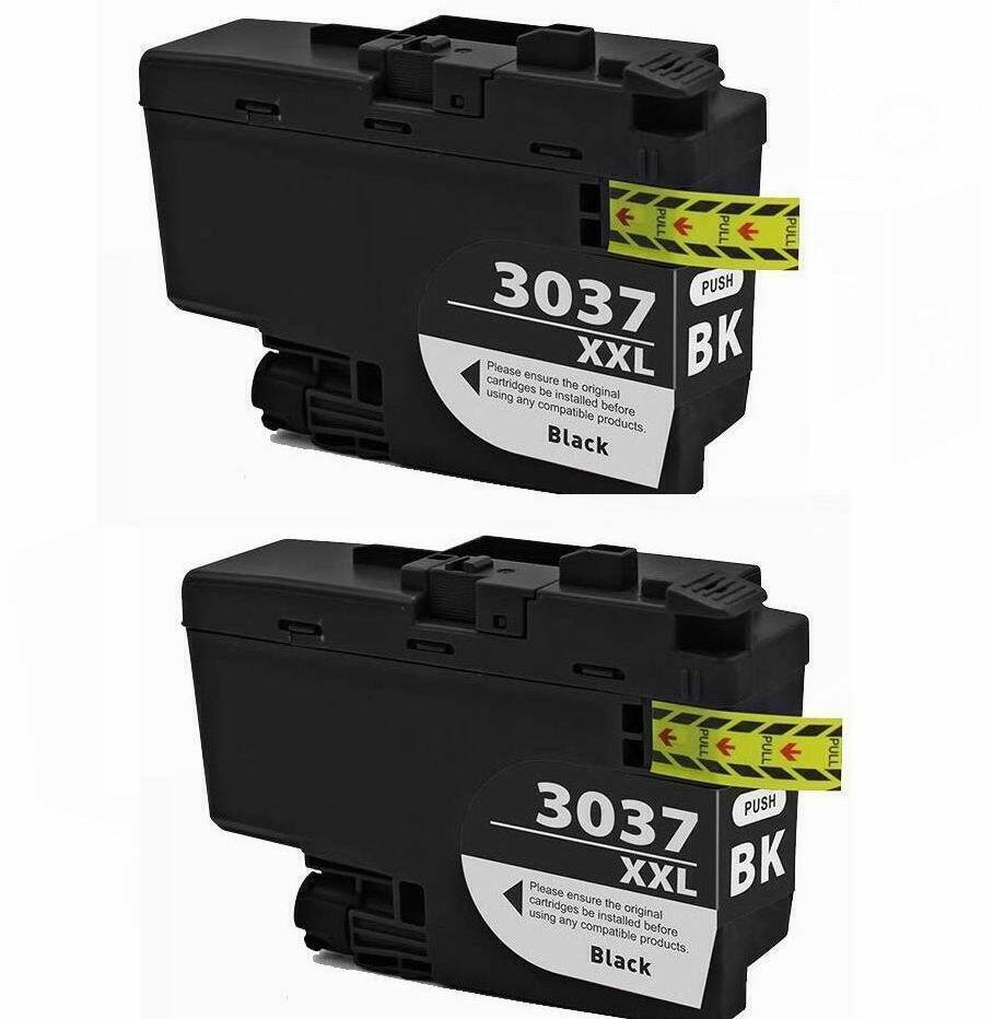 2 Black Ink Cartridge for Brother LC3037 LC-3037XXL for MFC-J5845DW MFC-J5945DW