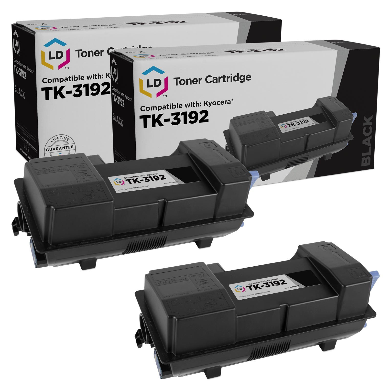 LD Compatible Kyocera Mita TK-3192 Black Laser Toner 2-Pack for ECOSYS P3060dn