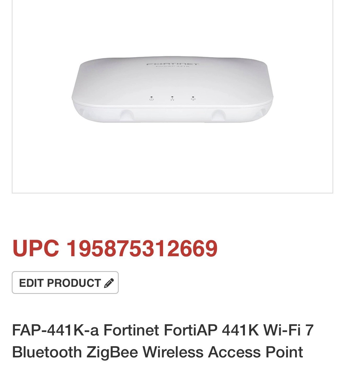 FAP-441K-a Fortinet FortiAP 441K Wi-Fi 7 Bluetooth ZigBee Wireless Access Point