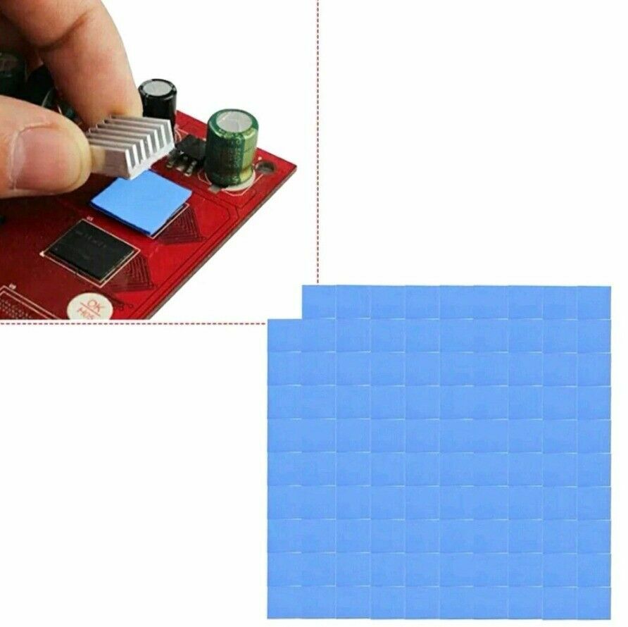 100PCS 10x10x2mm Thermal Pads Fast Cooling Non-Conductive for CPU GPU