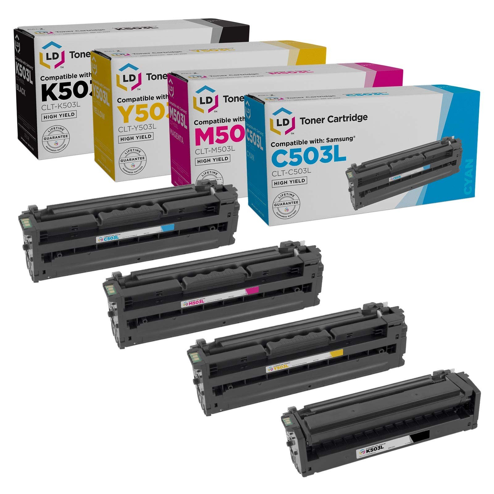 Compatible Toner for Samsung CLT-503L HY (1 Blk, 1 C, 1 M, 1 Y, 4-Pk)