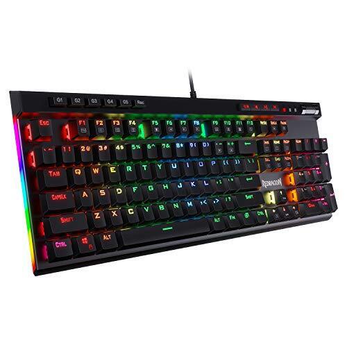 K580 VATA RGB LED Backlit Mechanical Gaming Keyboard with Macro Keys & Dedica...